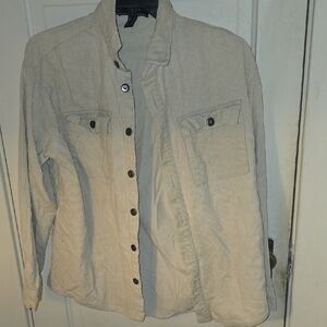 Forever 21 Cream Corduroy Button-Front Jacket